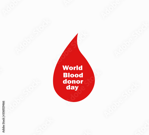 World blood donor day - stylish vector illustration blood drop close-up
