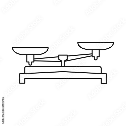 Vector design of mechanical and scales sign. Web element of mechanical and balance stock vector illustration.