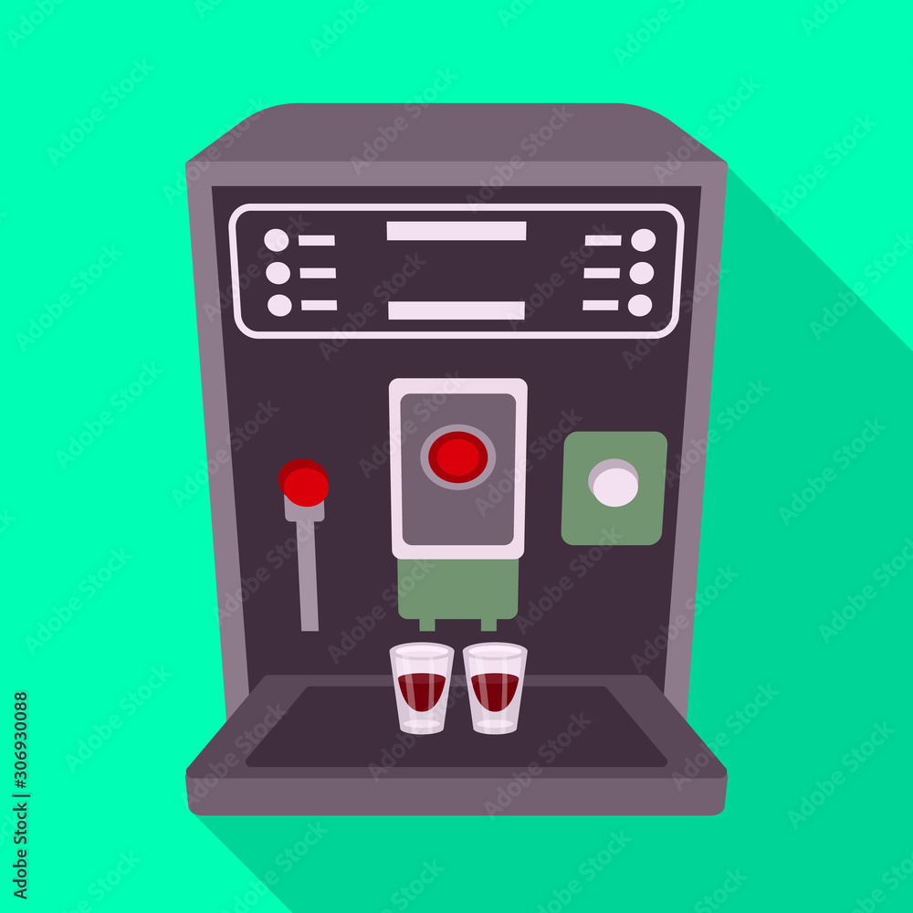 Isolated object of coffee and machine symbol. Graphic of coffee and maker vector icon for stock.