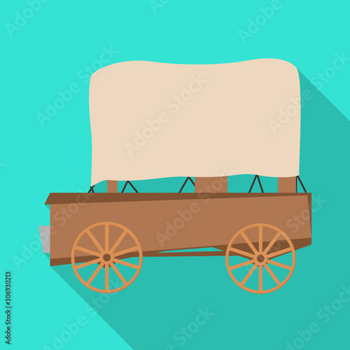 Vector illustration of stagecoach and old logo. Graphic of stagecoach and brougham stock symbol for web.