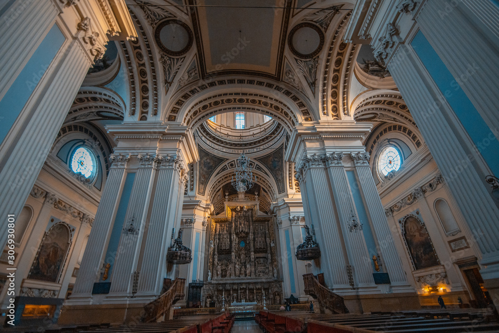 Zaragoza November 29, 2019, interior of the basilica del Pilar