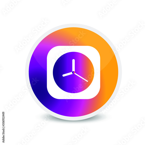 clock icon vector logo art