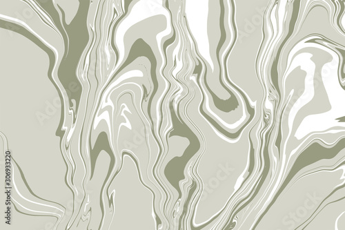 Liquid marbles or swirl marbles in green tone colors on white backgrounds