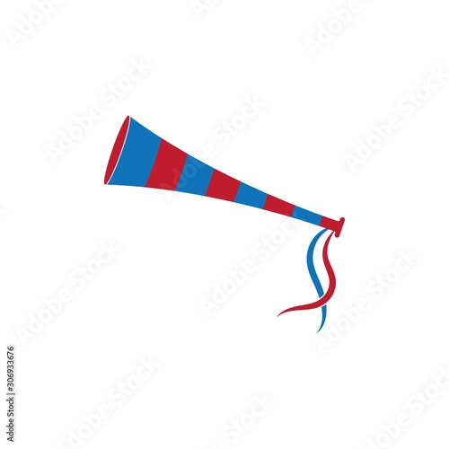 Vuvuzela trumpet football fan. Soccer vector sport play fan symbol with vuvuzela or trumpet design.