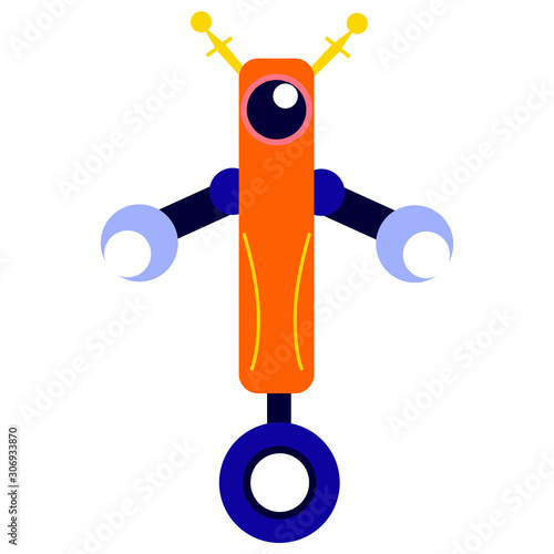 Futuristic robotic character. Idea of automation. Cyborg and humanoid.