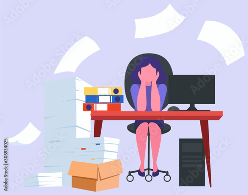 Stress at work and deadline concept