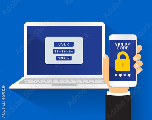 multi factor authentication security concept vector illustration