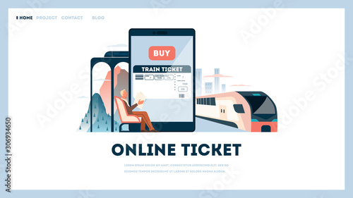 Book a train ticket online concept. Idea of travel and tourism.