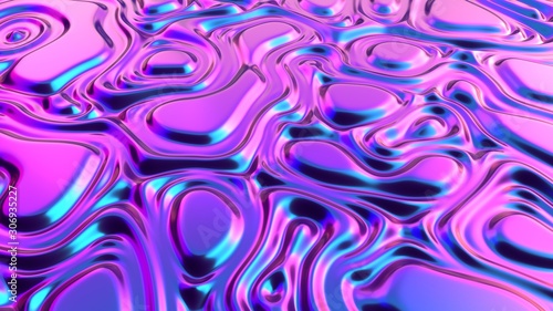 Liquid texture abstract 3d render  modern background design  fluid neon surface  trendy design