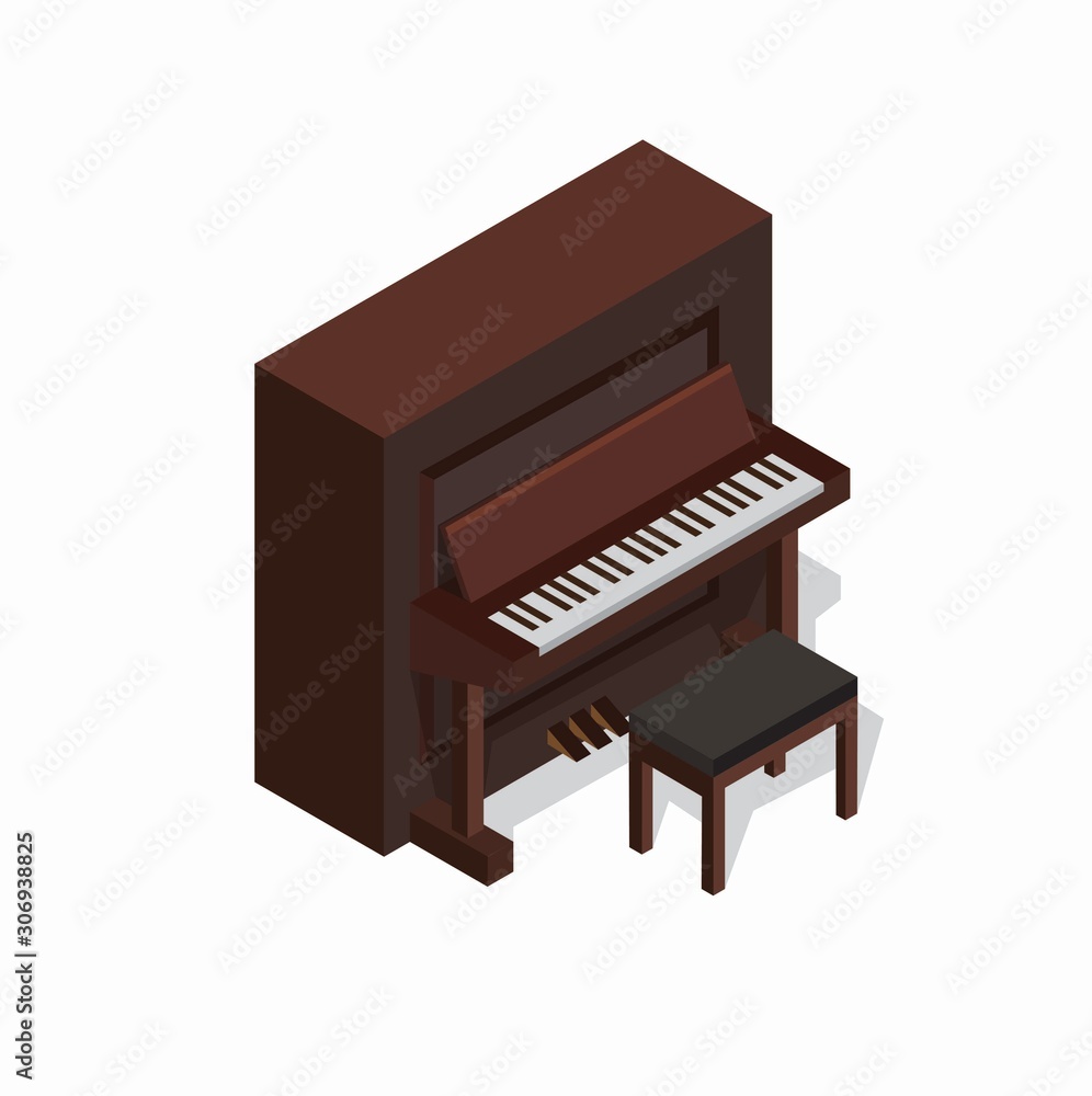 classic piano isometric concept illustration editable vector classic piano isometric concept illustration editable vector