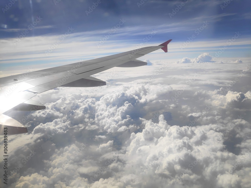 Fototapeta premium Wing of an airplane