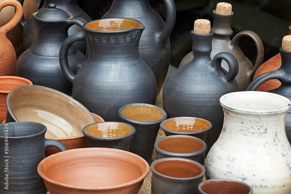 Close-up of pottery training production.