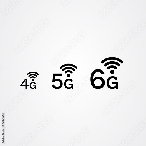 4g, 5g, 6g internet icon vector illustration.
