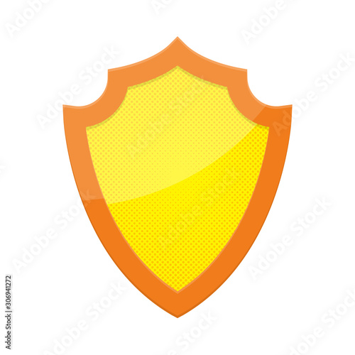 Vector dotted Shield in pop art design.