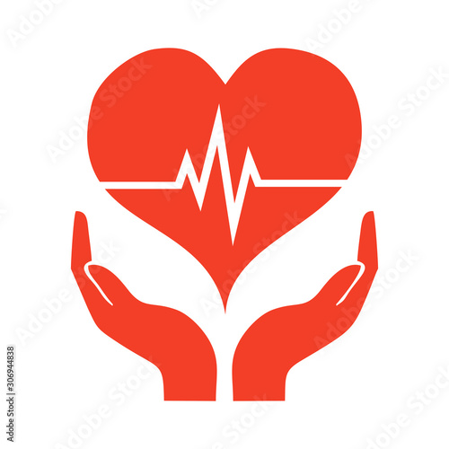 hand  holding heart icon vector design symbol