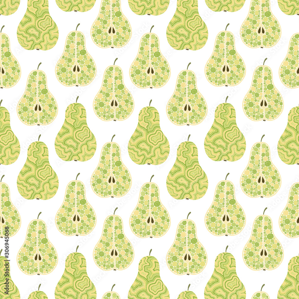 Frash pears modern beauty doodle seamless pattern. Frash pears modern beauty doodle seamless pattern.