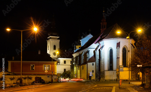 Evening view of the streets of city Mlada-Boleslav photo