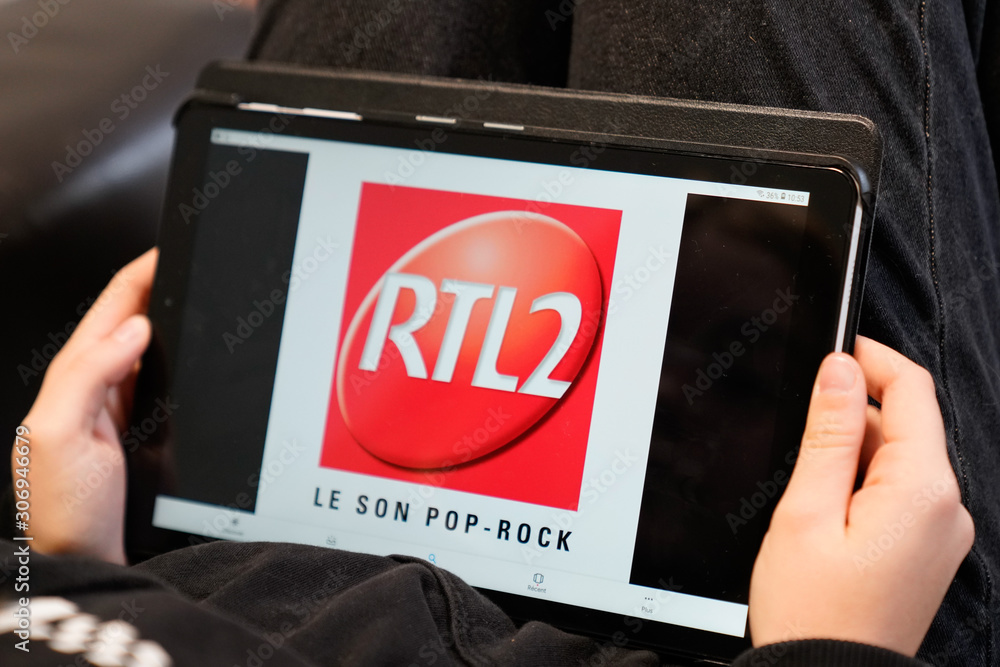 RTL2 logo sign tablet screen private French radio station Stock Photo |  Adobe Stock