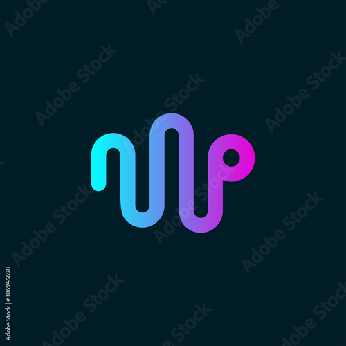 music equalizer sound wave with initial W and P concept logo design vector inspiration. audio electronic icon, music sound wave icon