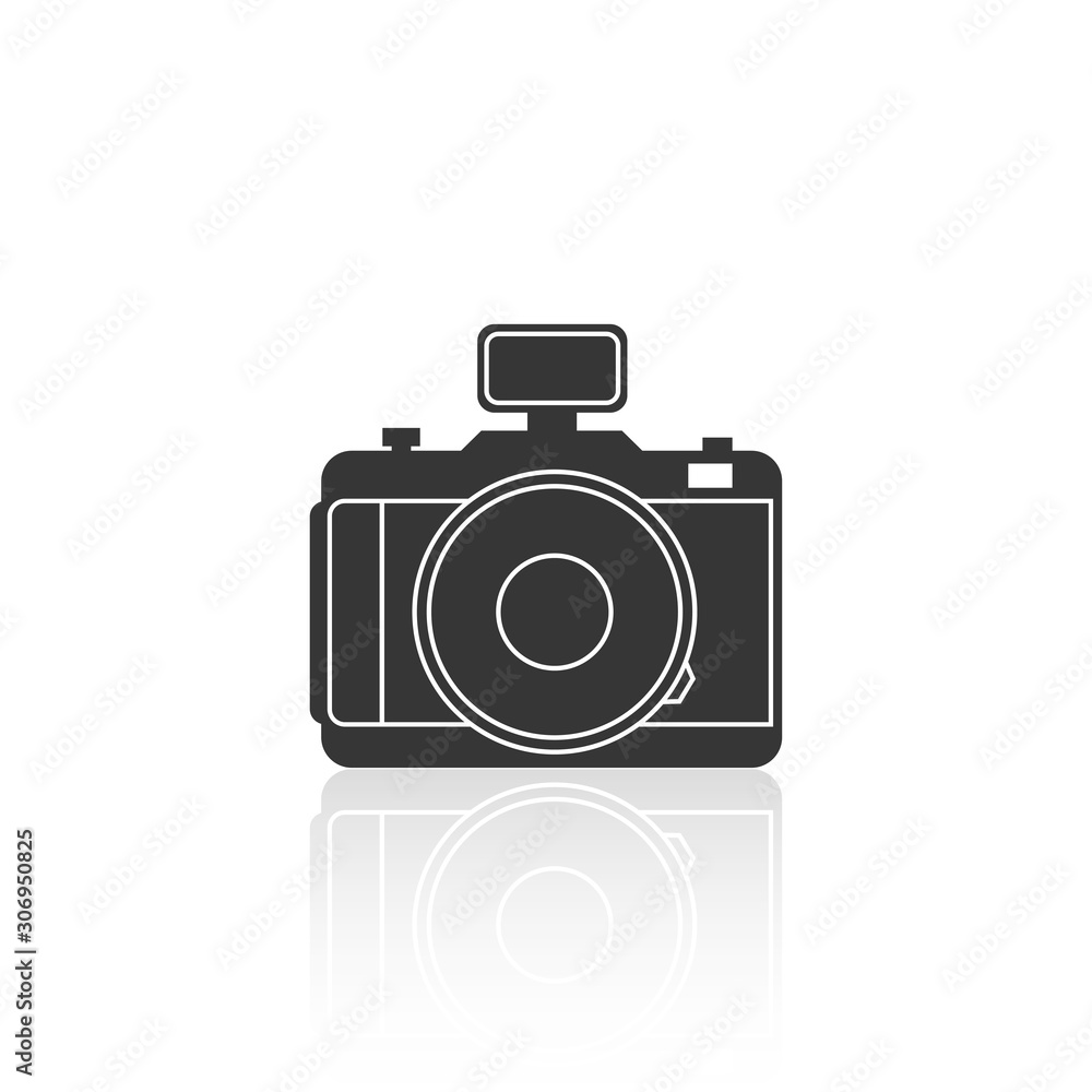 solid icon for camera and shadow,vector illustrations