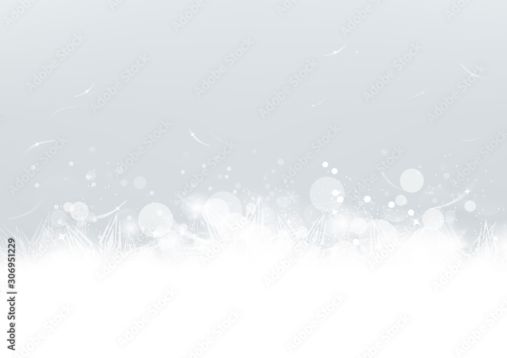 white feather, snowing with stars sparkle, light Bokeh, winter silver background, celebration abstract vector illustration white feather, snowing with stars sparkle, light Bokeh, winter silver background, celebration abstract vector illustration