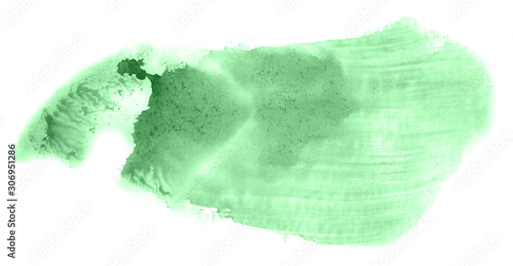 Abstract watercolor background hand-drawn on paper. Volumetric smoke elements. Green color. For design, web, card, text, decoration, surfaces. Abstract watercolor background hand-drawn on paper. Volumetric smoke elements. Green color. For design, web, card, text, decoration, surfaces.