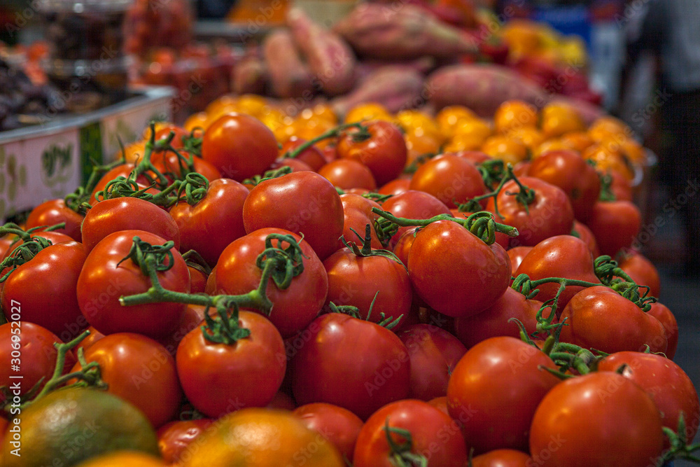 vegetables on the market awaiting purchase. beautifully laid out counters vegetables on the market awaiting purchase. beautifully laid out counters
