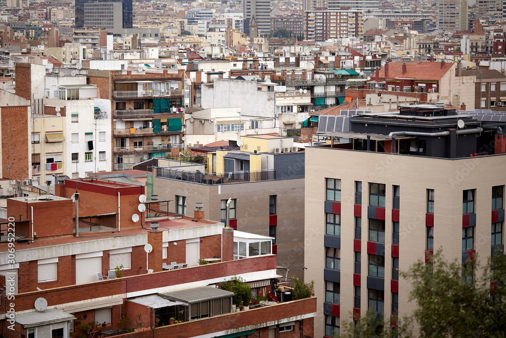 Vista general de edificios de viviendas en una ciudad europea