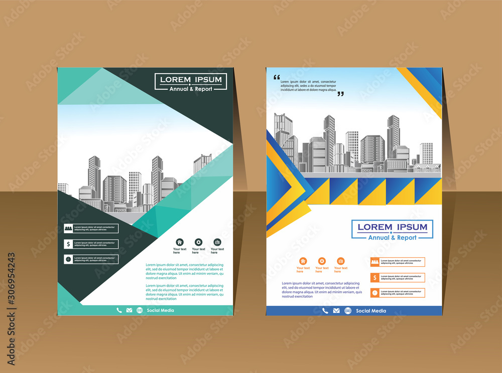 Vector Business brochure, flyers design template, company profile, magazine, poster, annual report, book & booklet cover, with green wavy line, and cityscape vector in background elements, size a4. Vector Business brochure, flyers design template, company profile, magazine, poster, annual report, book & booklet cover, with green wavy line, and cityscape vector in background elements, size a4.