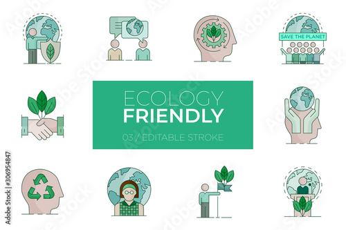 Set of Eco friendly color icons - Modern icons	