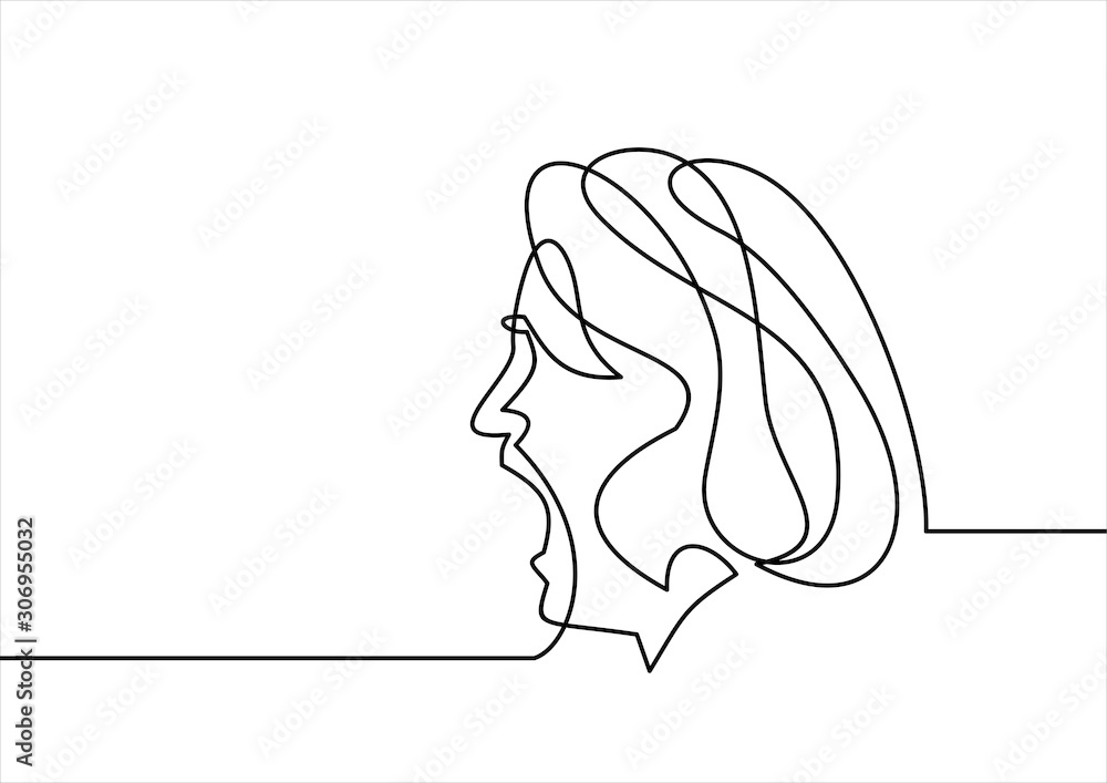 Woman screaming in despair. Vector illustration-continuous line drawing Woman screaming in despair. Vector illustration-continuous line drawing