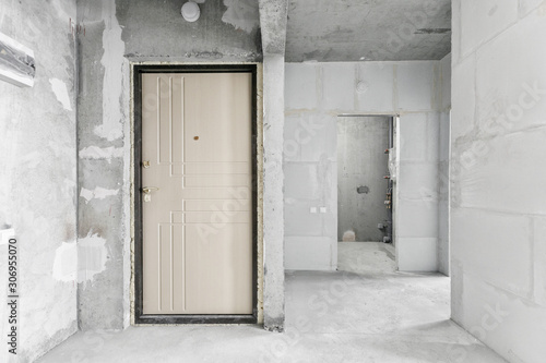 interior of the apartment without decoration in gray colors © gluschenkoart