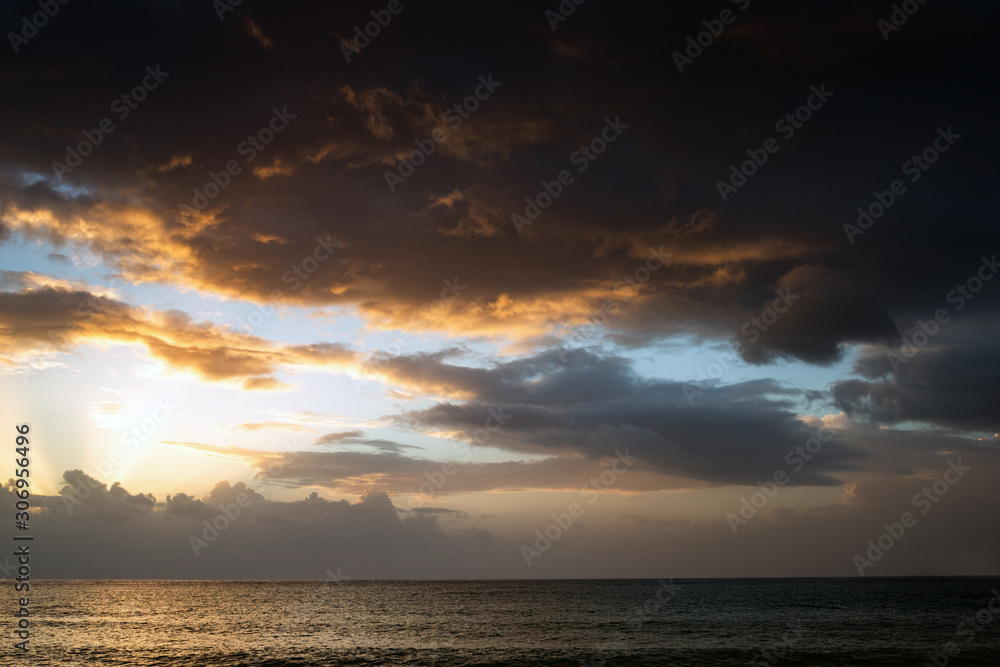 sea and clouds at sunset landscape