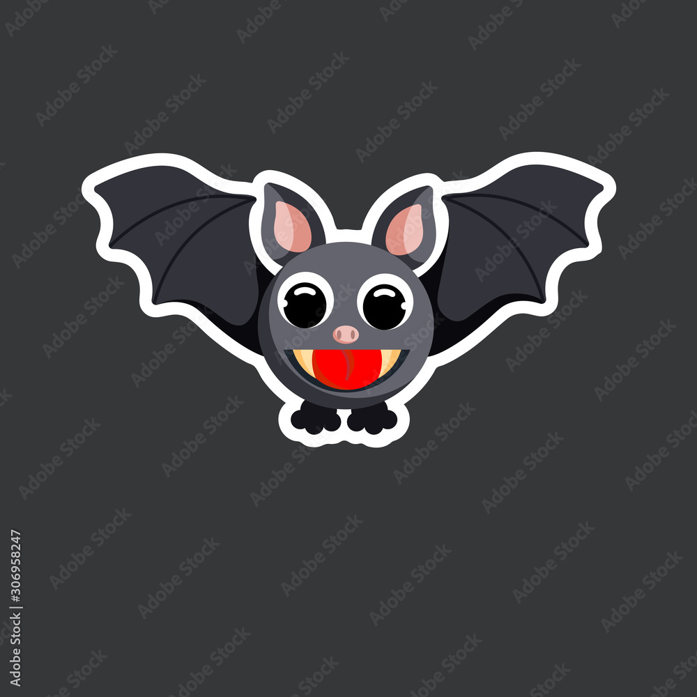 Fototapeta premium vector cute bat sticker template