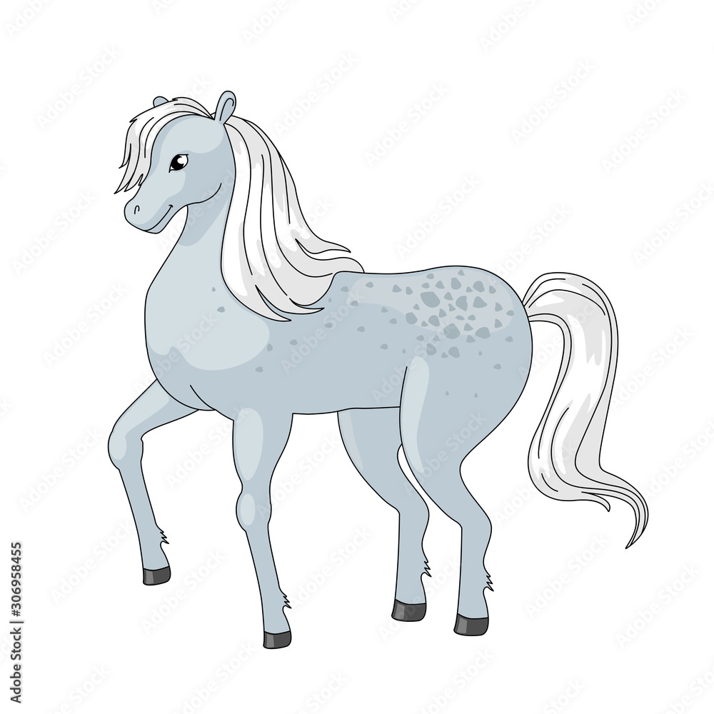grey horse isolated