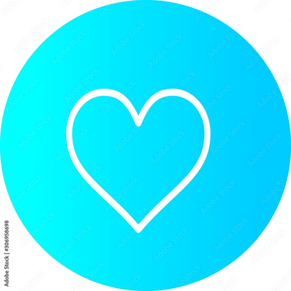 Gradient Circle Heart Icon With White Background Gradient Circle Heart Icon With White Background