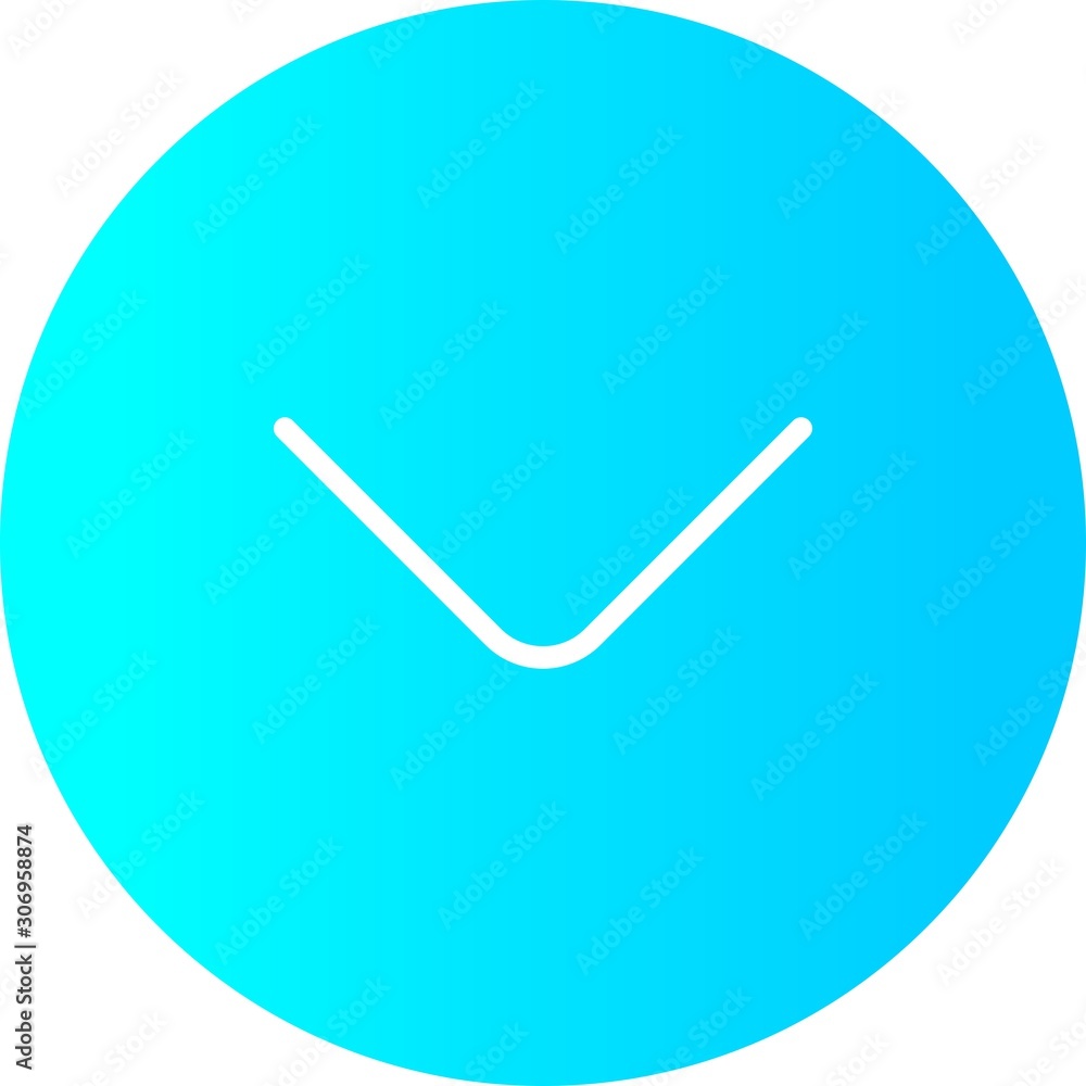 Gradient Circle Down Arrow Icon With White Background Gradient Circle Down Arrow Icon With White Background