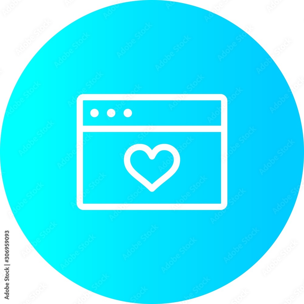 Gradient Circle Heart Browser Icon With White Background Gradient Circle Heart Browser Icon With White Background