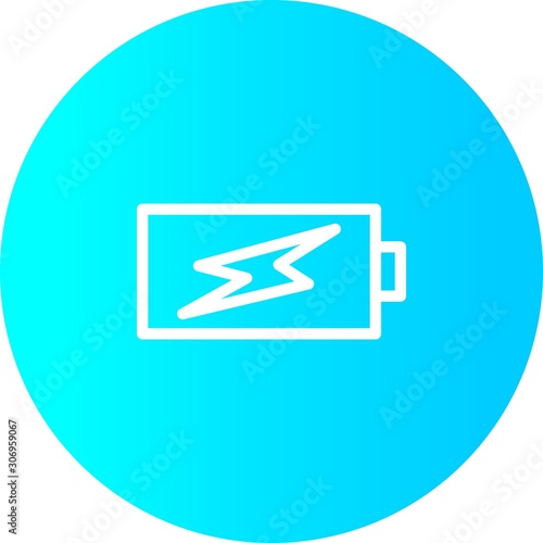 Gradient Circle Battey Charging Icon With White Background