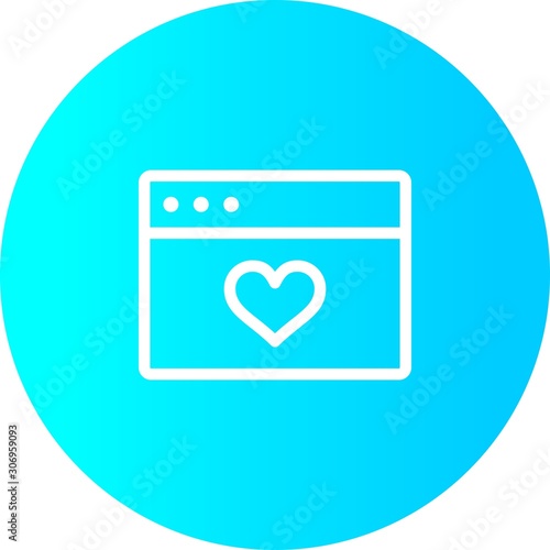 Gradient Circle Heart Browser Icon With White Background