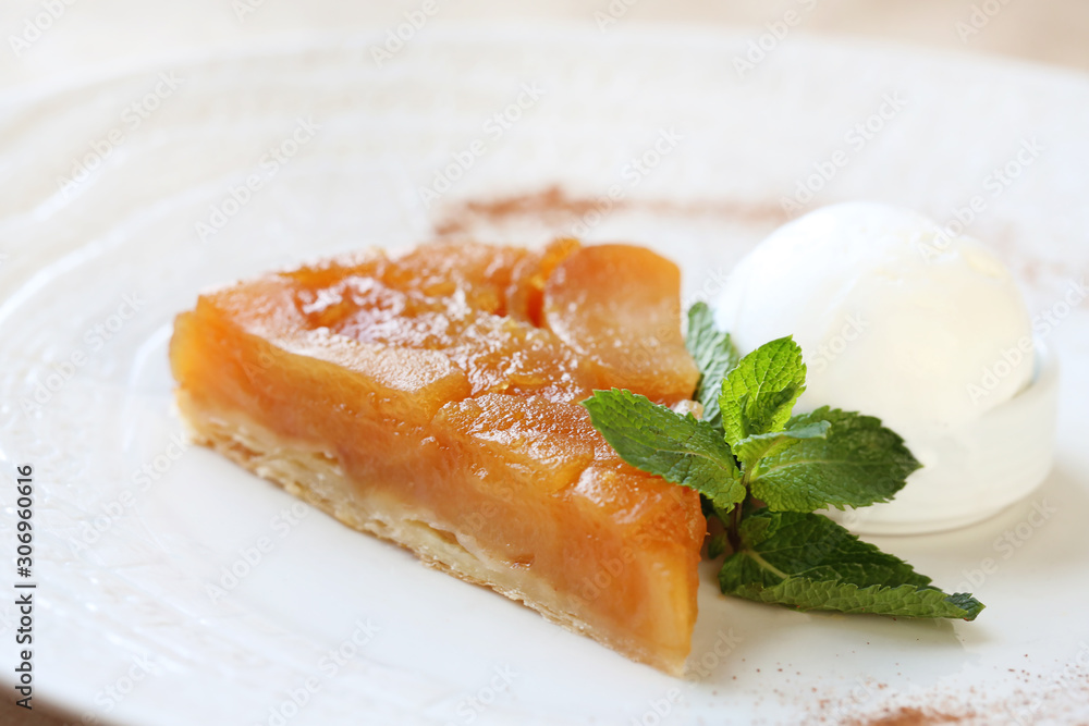 Apple tart with ice cream Apple tart with ice cream
