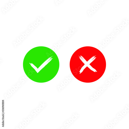 Free Download True and false symbols accept rejected for evaluation isolated on white background. Vector illustration - GFXLoad
