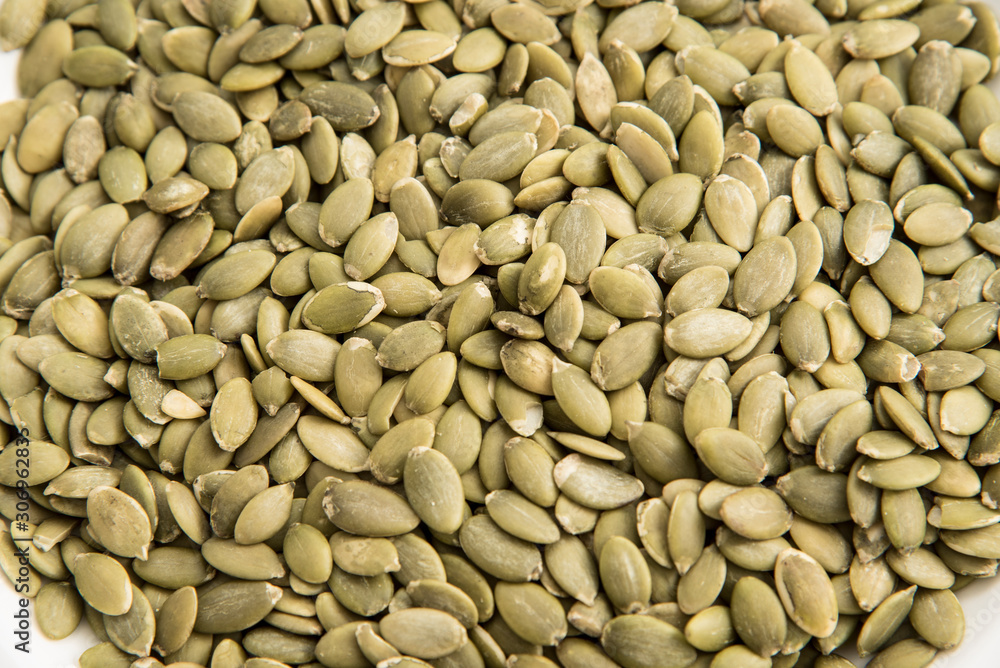 Dried pumpkin seeds as an appetizer