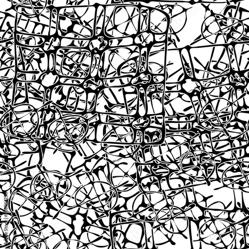 Grunge background black and white. Abstract vector texture seamless. A pattern of repeating randomly arranged elements