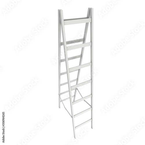 Step ladder. 3d render isolated on white