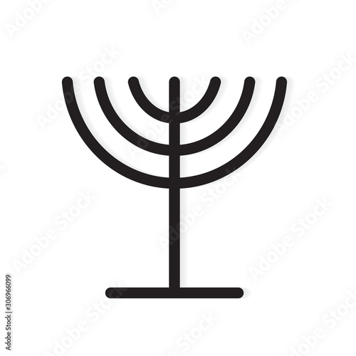 Menorah (Hanukkah) jewish candle holder icon- vector illustration