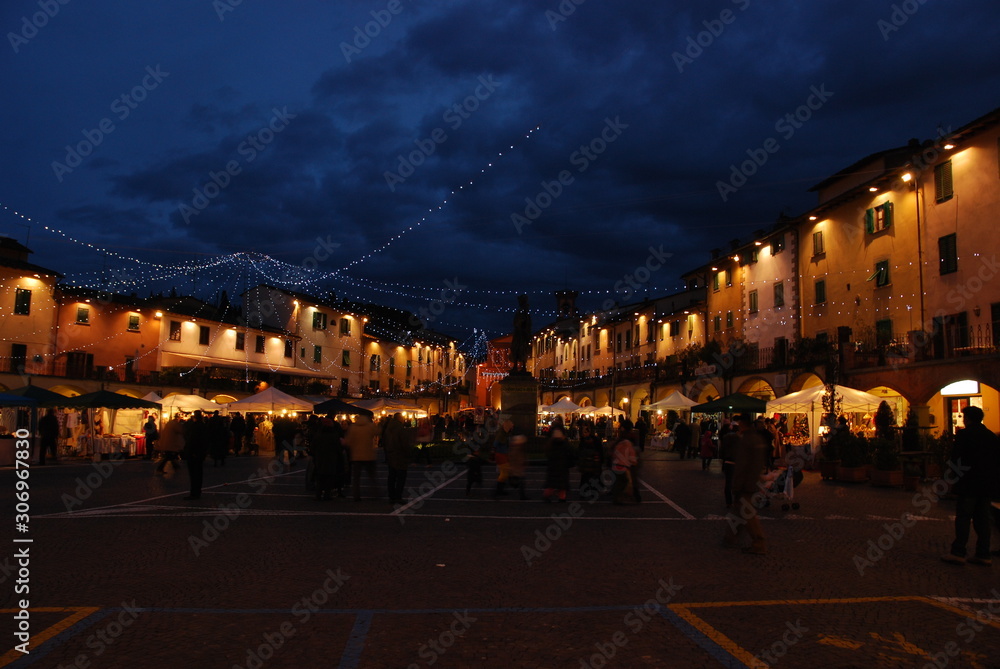 Christmas Light and decoration in Greve in Chianti (Florence), Italy.