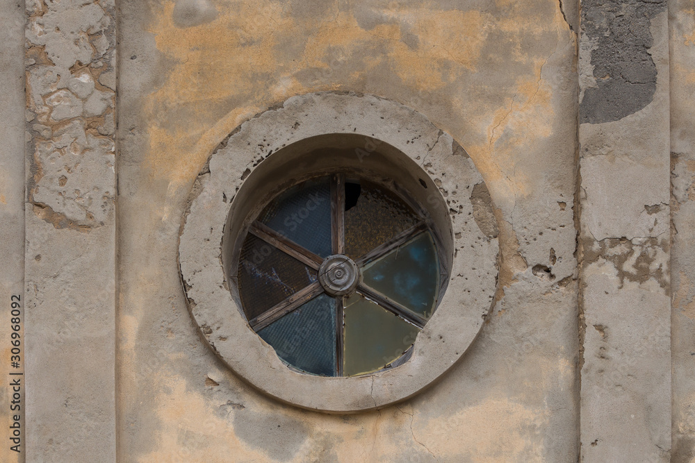 Circular window of a church, Argentiera