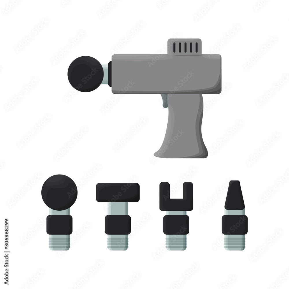 Naklejka premium Massage gun vector illustration. Vector.