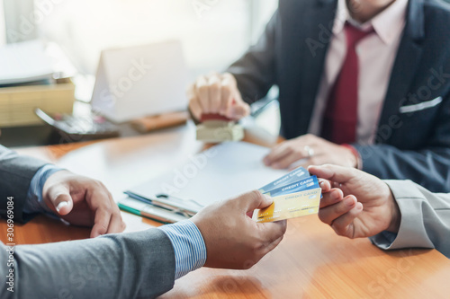 Bilde på lerret Businessman with credit cards